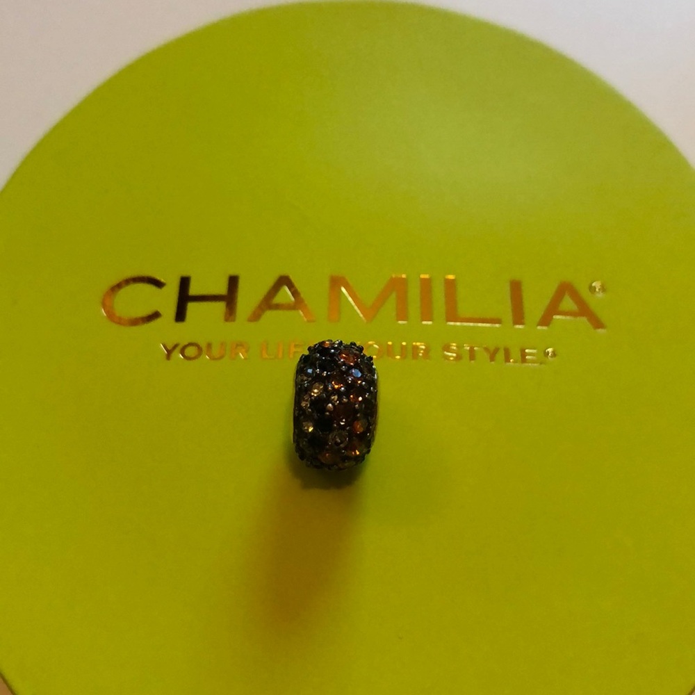Chamilia jeweled orange and black Swarovski charm